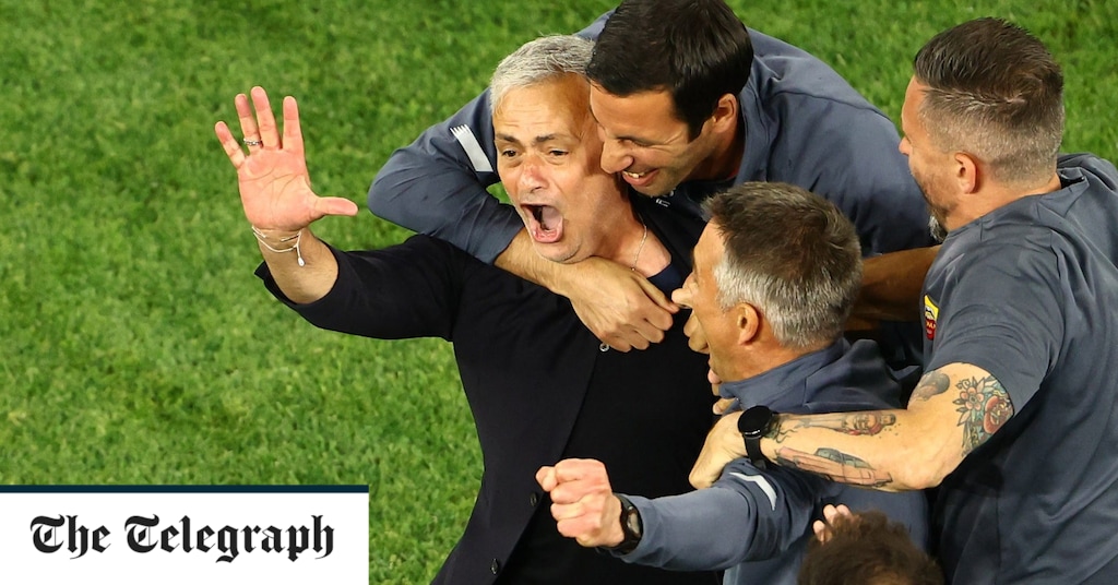 Emotional Jose Mourinho leads Roma to first European trophy for 61 years